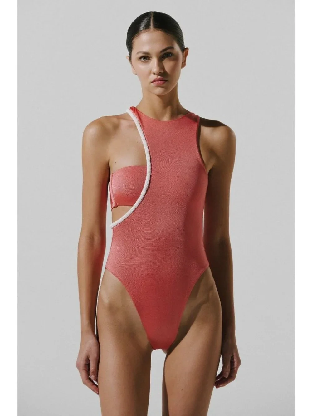 Baobab Bianca Embellished One Piece Bathing Suit Lorei Orange Womens Size XS